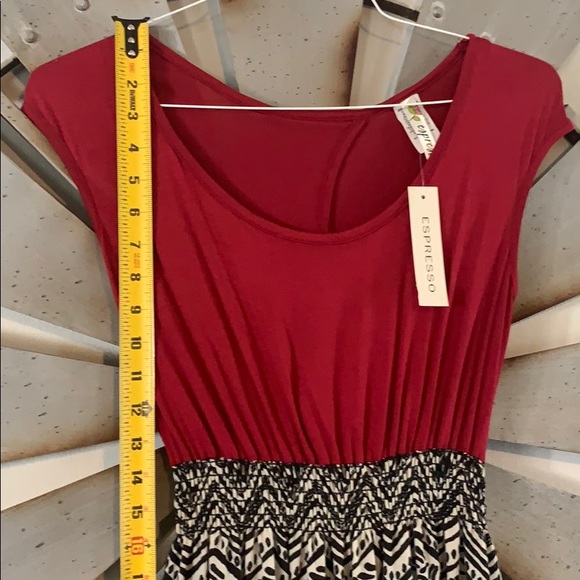 Espresso women’s small Patterned dress new with tags NWT red black&white chevron - Picture 11 of 13